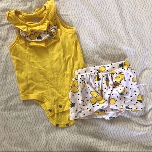 🌻3/$15🌻 Yellow Lemon Baby Girl 3 Month Outfit!🍋